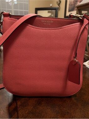 kate spade Coral Pink Pebbled Leather Crossbody Bag